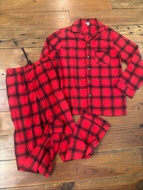 Red and Black Plaid Pajama Set